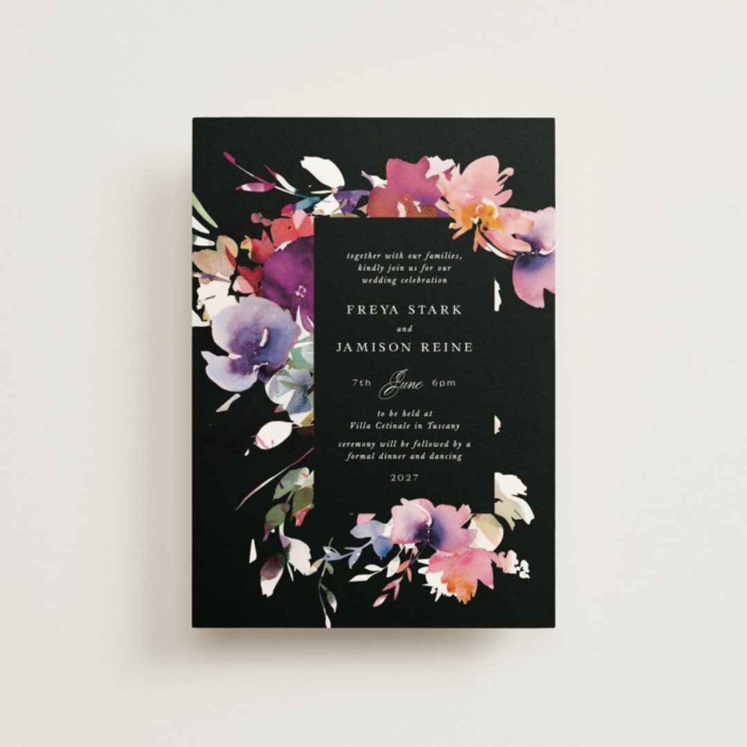 "Beauties" - Wedding Invitations in Noir by Lori Wemple - Front
