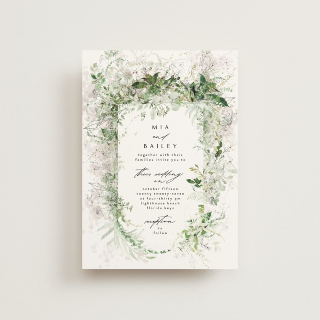 "Lush Greenery" - Wedding Invitations in Fresh Green by Phrosné Barwood - Front