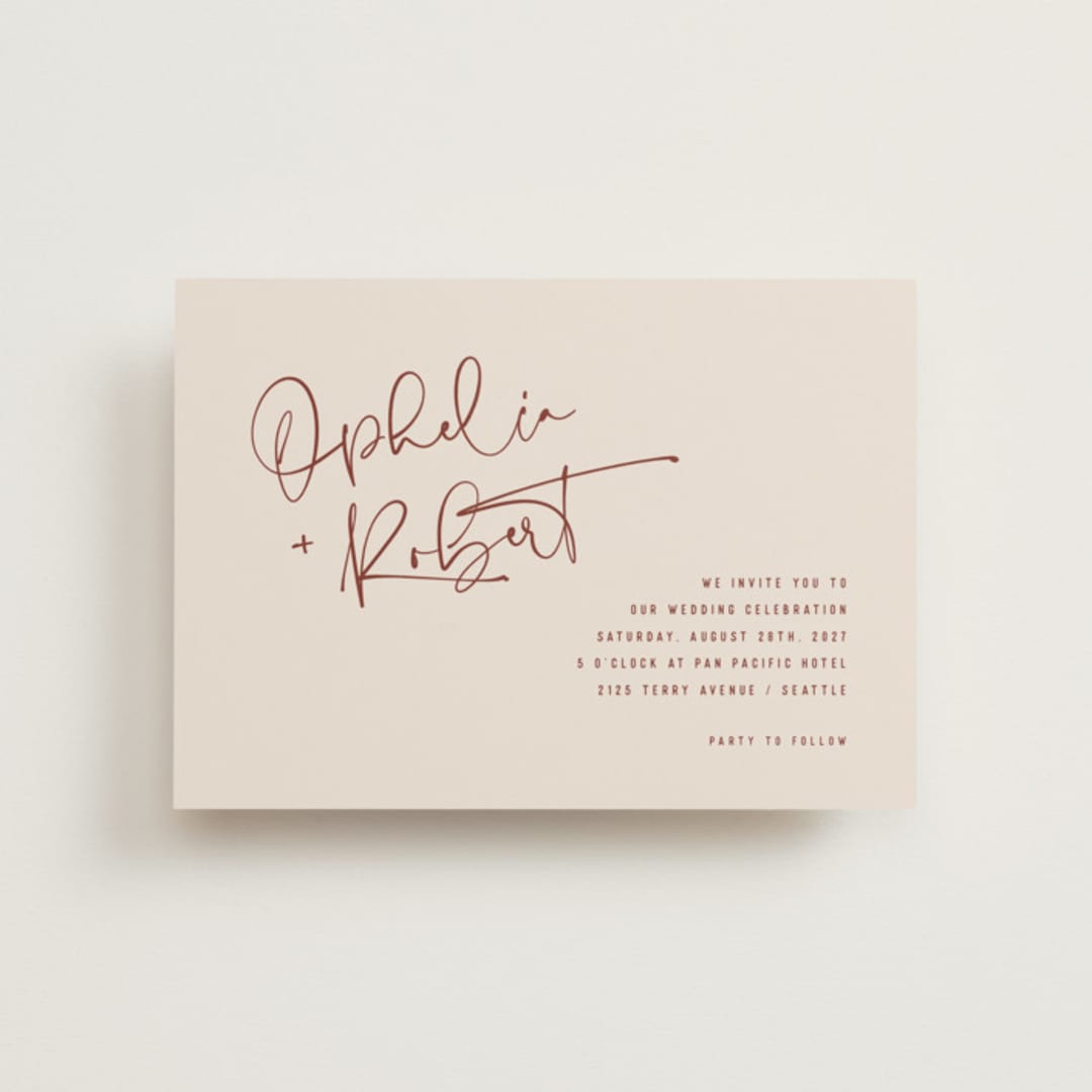 "Millennial" - Wedding Invitations in Rose by Hooray Creative - Front