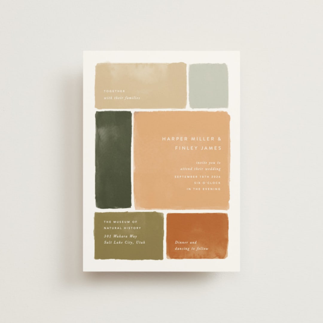 "Concord" - Wedding Invitations in Moss by Robert and Stella - Front