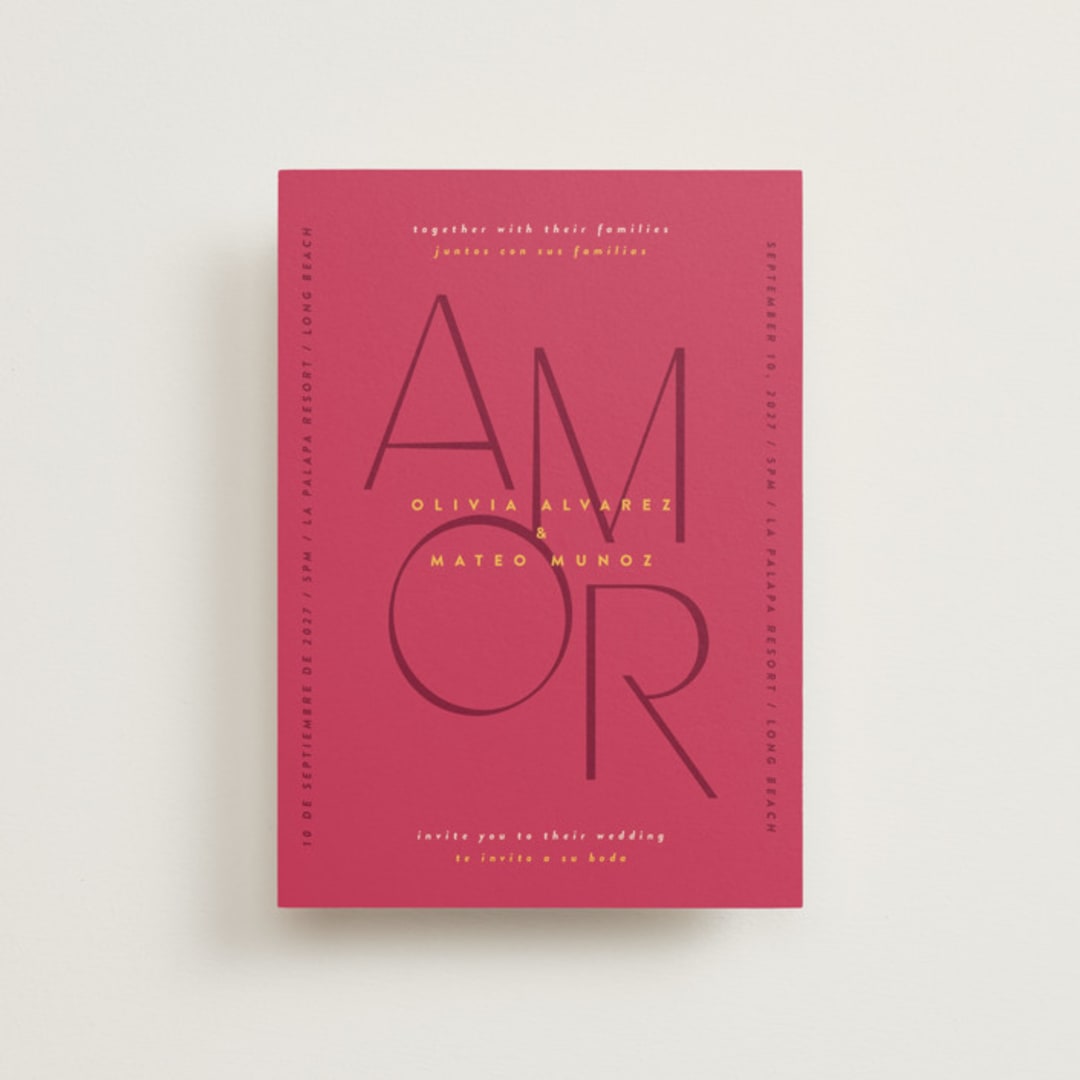 "Amor" - Wedding Invitations in Caliente by Owl and Toad - Front