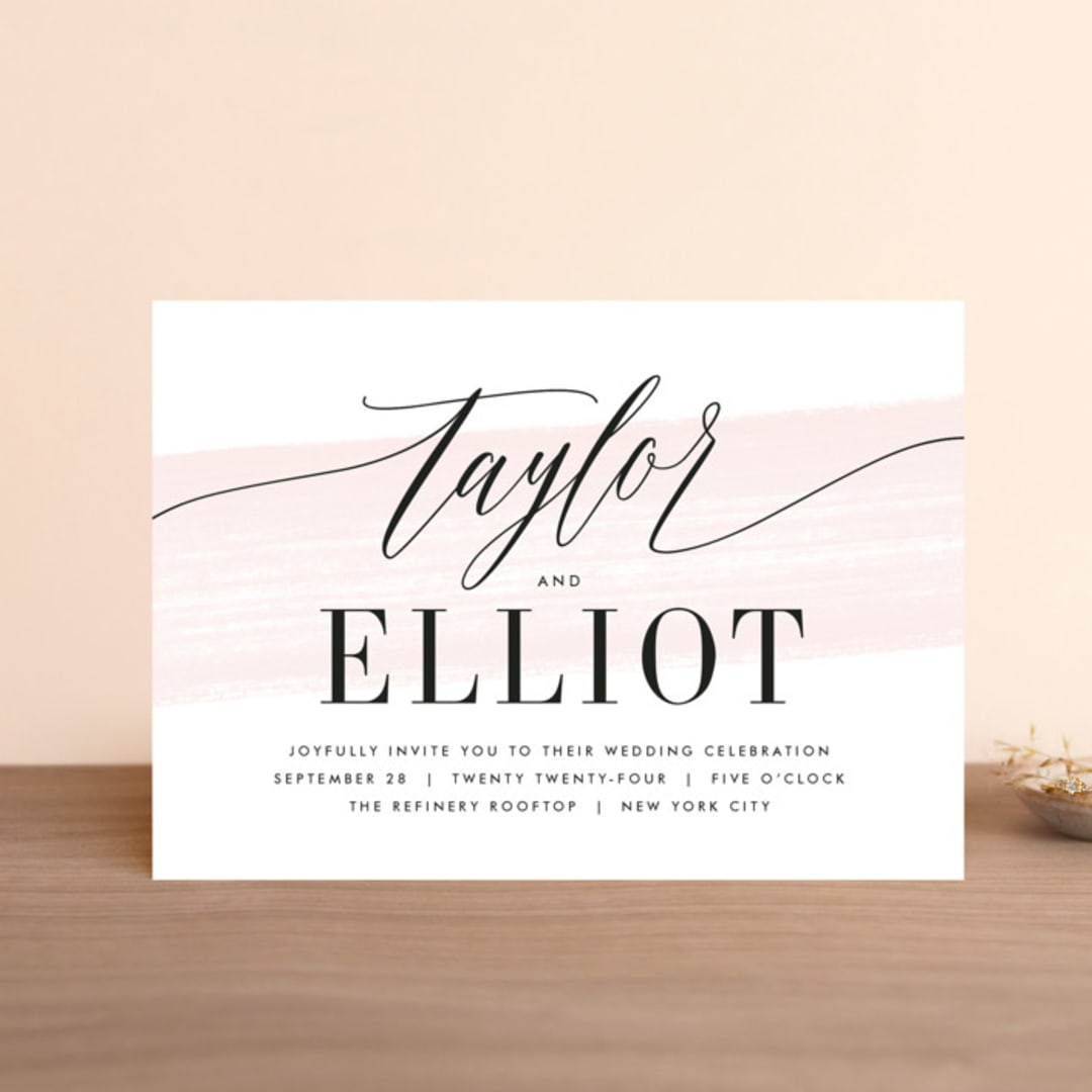 "Effervescent" - Wedding Invitations in Blush by Kristie Kern - Front