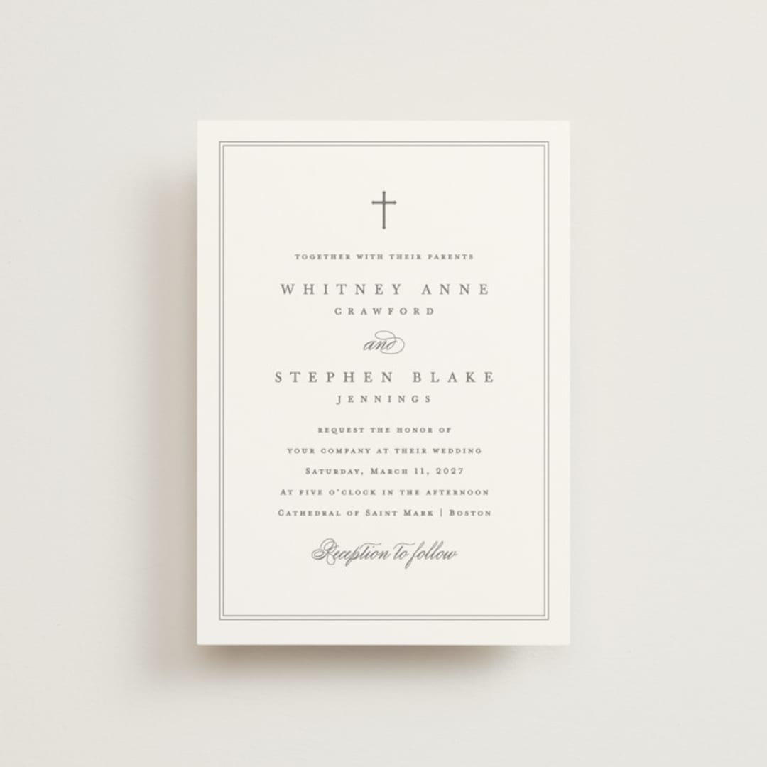 "Crawford" - Wedding Invitations in Ivory by Amy Kross - Front