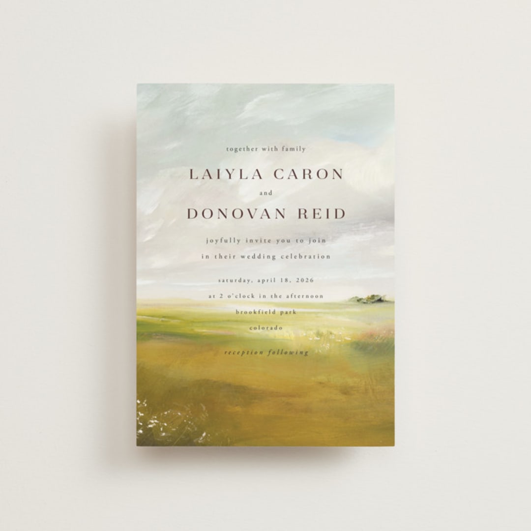 "Savanna" - Wedding Invitations in Fern by Lindsay Megahed - Front