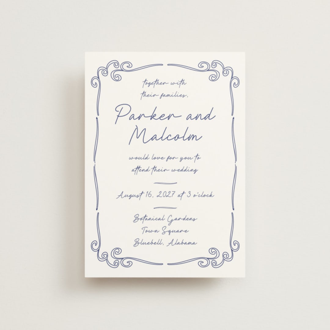 "Santorini" - Wedding Invitations in Cerulean by Zani van Zyl - Front