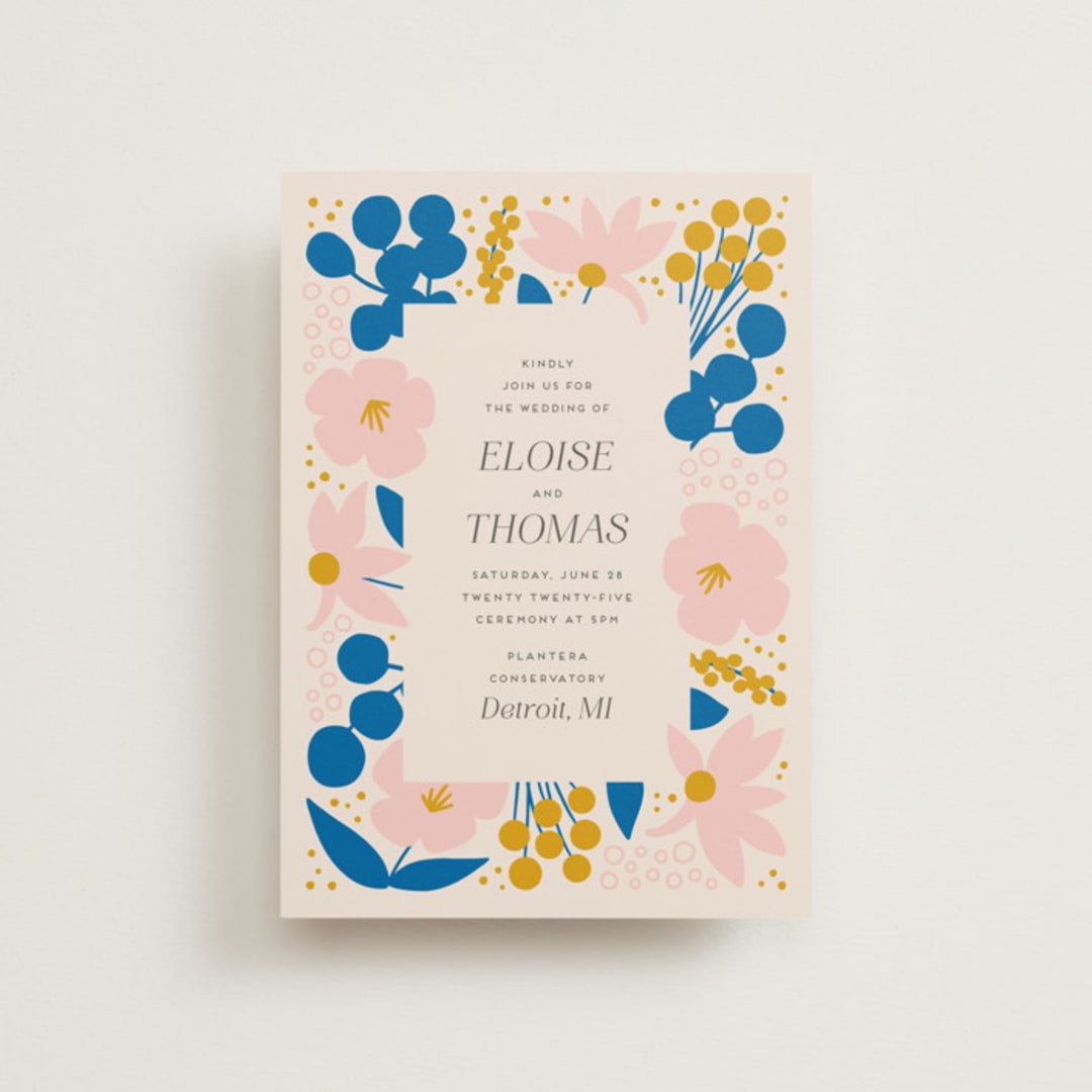 "Blossoms Abound" - Wedding Invitations in Cobalt by Genna Blackburn - Front