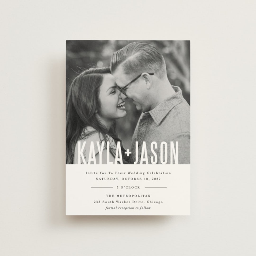 "Monumental" - Wedding Invitations in Cotton by Jessie Steury - Front