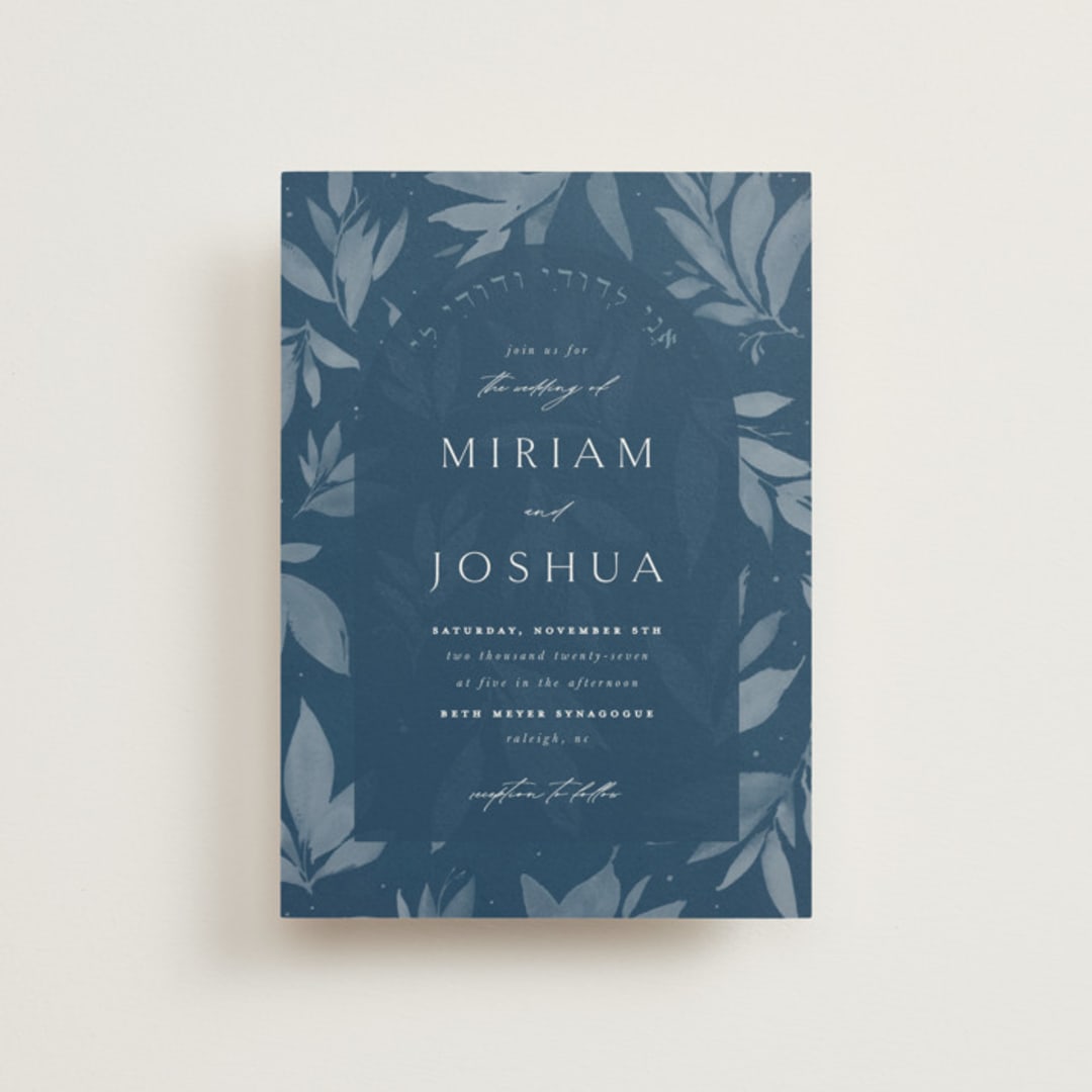 "Linen" - Wedding Invitations in Midnight by Ashley Rosenbaum - Front