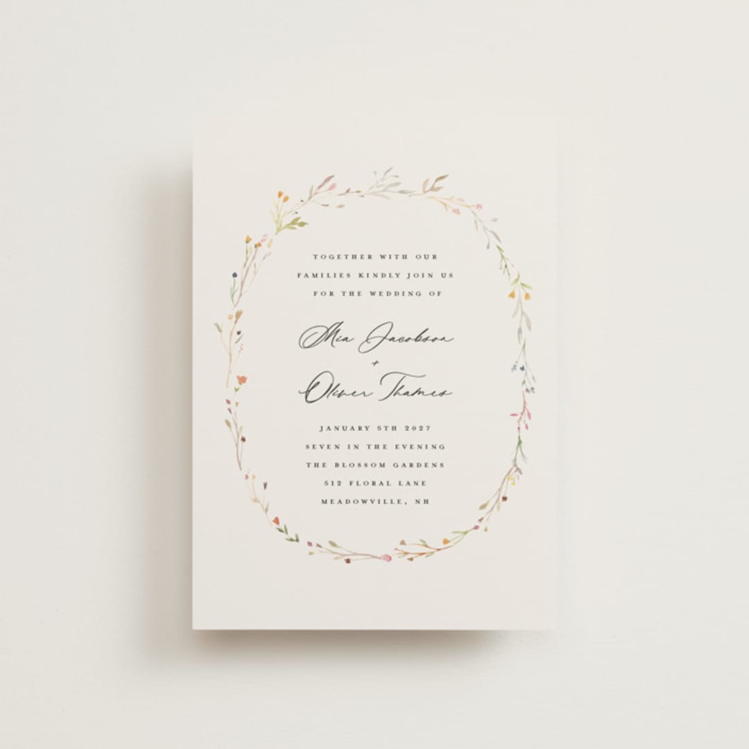 "delicate florals" - Wedding Invitations in Snow by Lori Wemple - Front