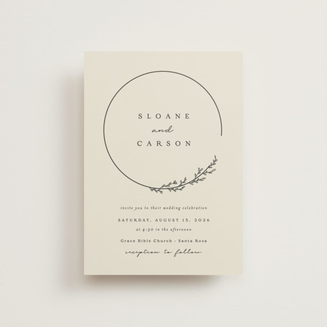"Branched" - Wedding Invitations in Almond by Brianne Larsen - Front