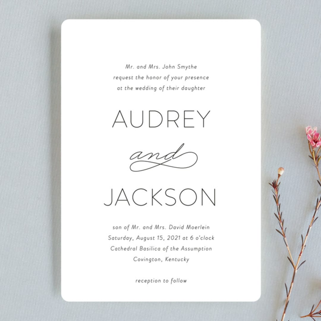 "Forever And" - Wedding Invitations in Black Tie by Kim Dietrich Elam - Front