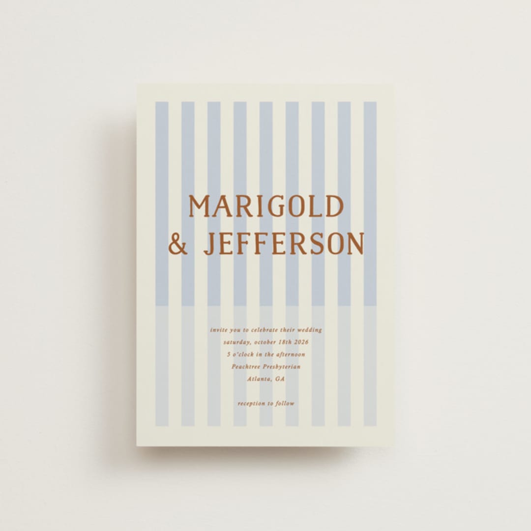 "Stripes" - Wedding Invitations in Wave by Kelly Watkins - Front