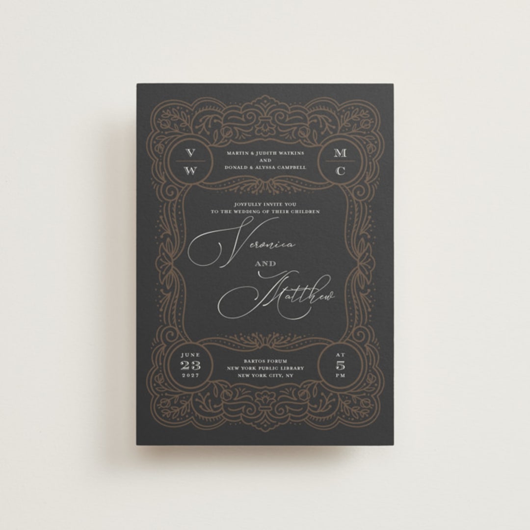 "Eternal Love" - Wedding Invitations in Dark Chocolate by Laura Bolter - Front