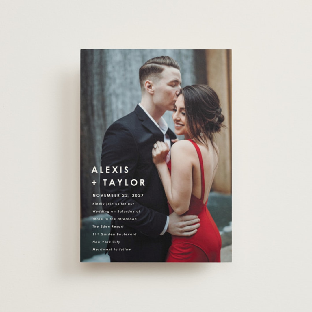 "Modern Bliss" - Wedding Invitations in Cream by Elly - Front
