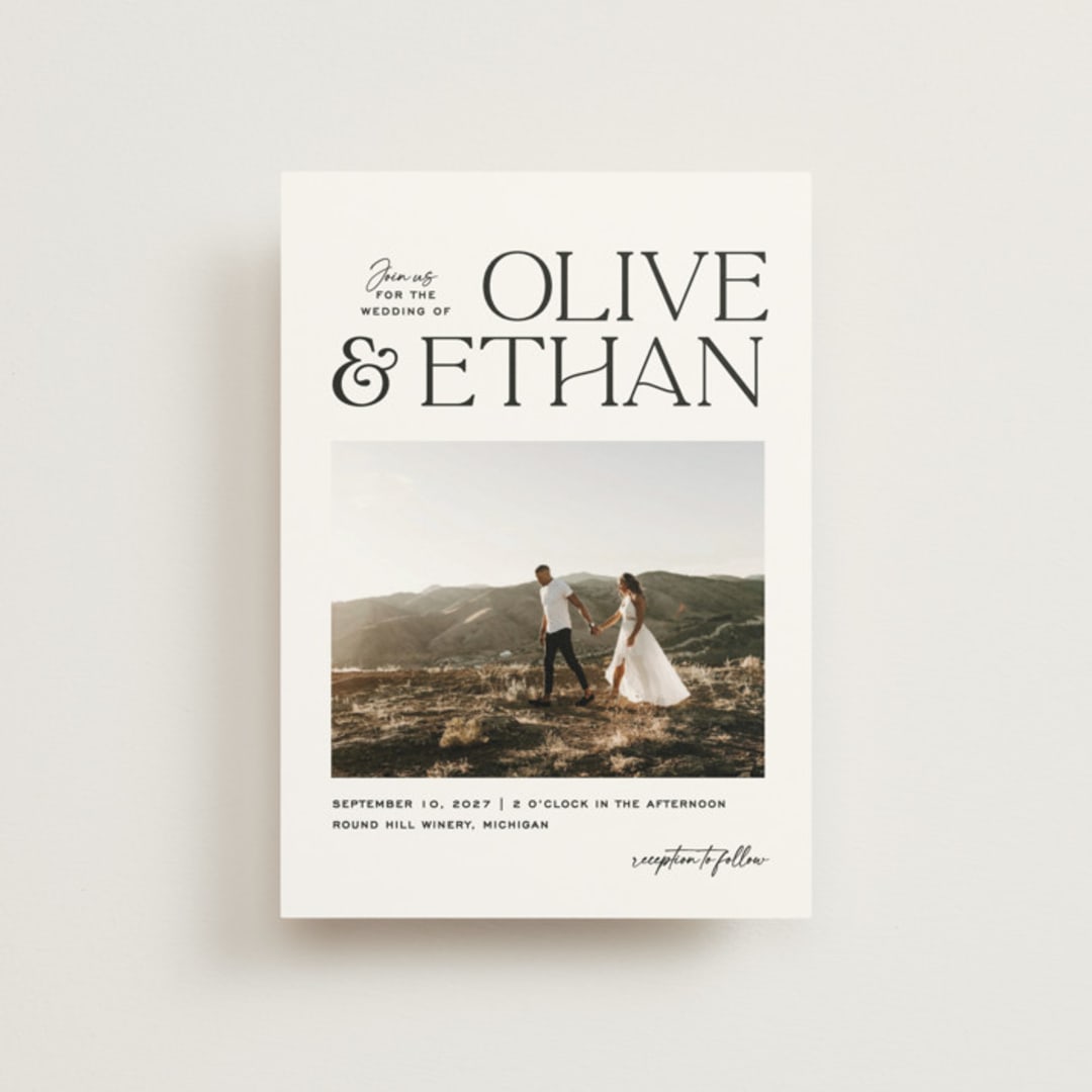 "Casual" - Wedding Invitations in Pearl by Owl and Toad - Front
