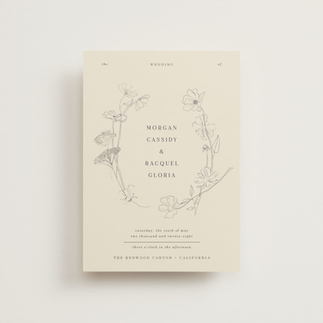 "floral stamp" - Wedding Invitations in Ivory by Baumbirdy - Front