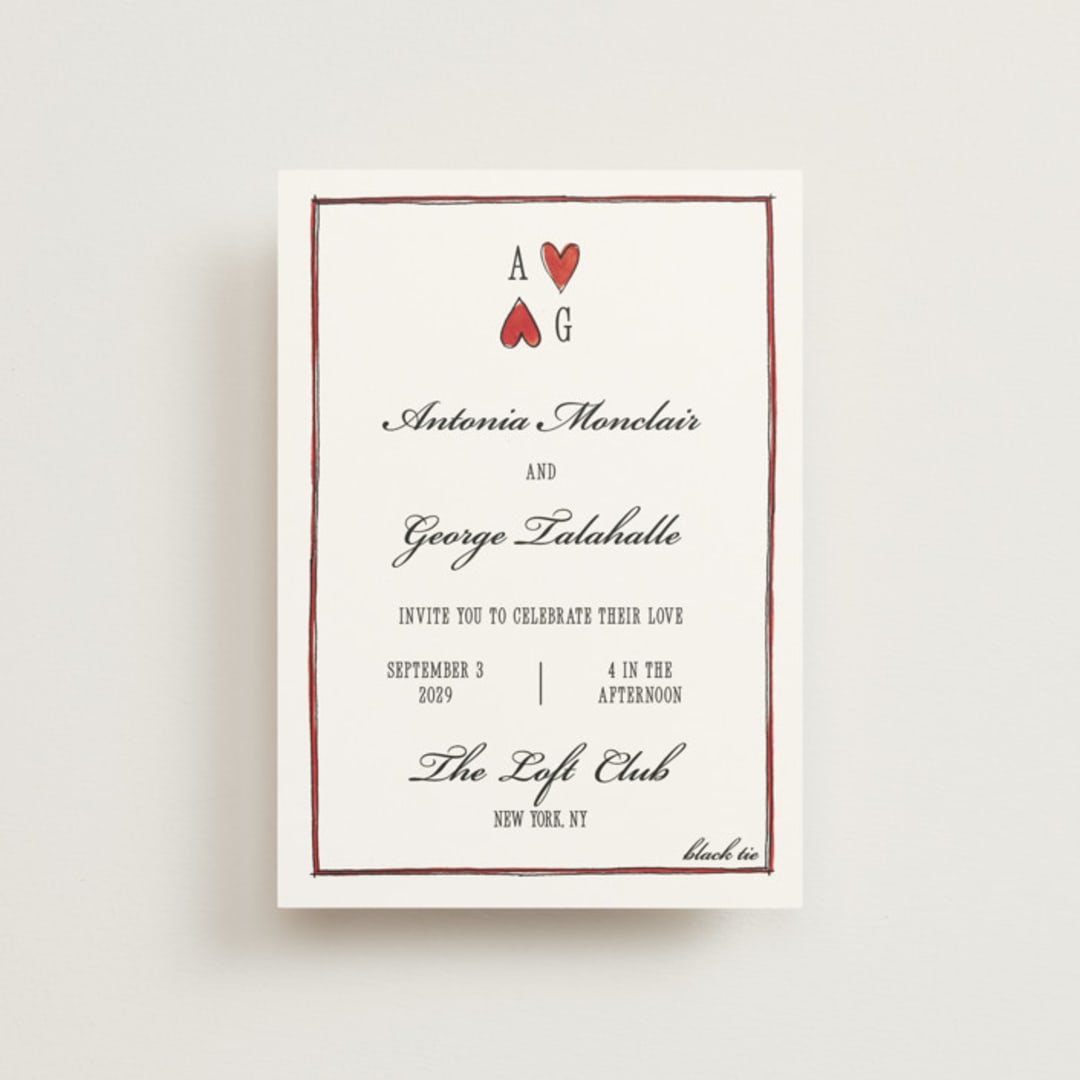 "Two Hearts" - Wedding Invitations in Lily by Pati Cascino - Front