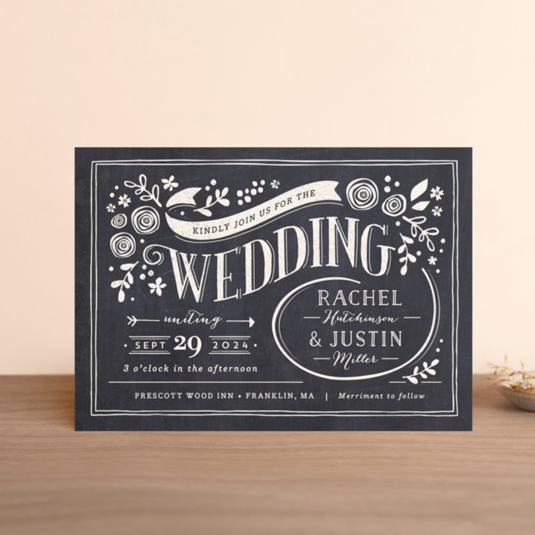 "Alabaster Florals" - Wedding Invitations in Slate by Jennifer Wick - Front