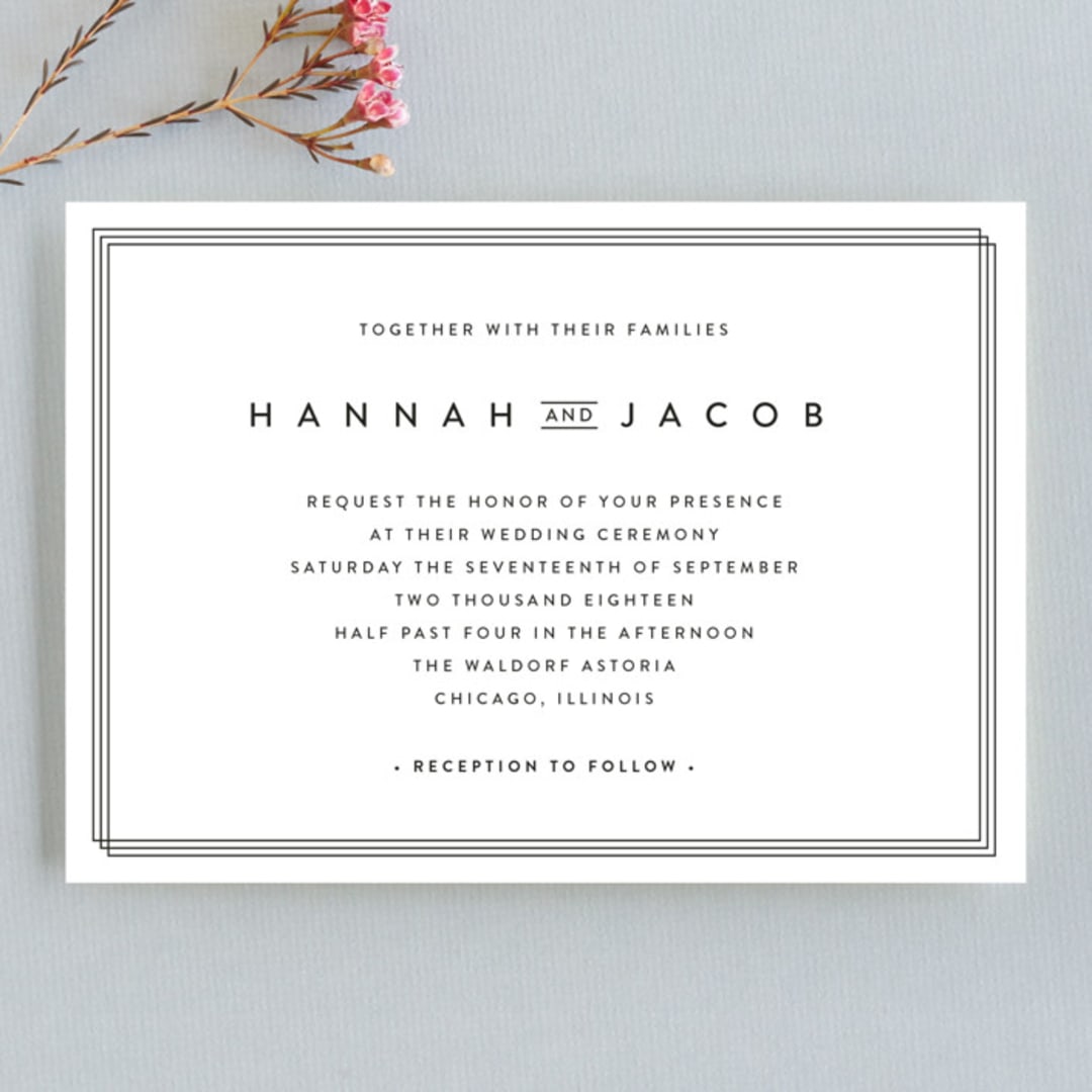 "Elegantly Framed" - Wedding Invitations in Blanc by Stacey Meacham - Front