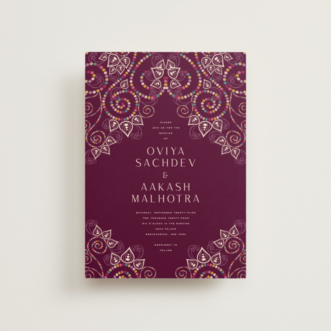 "Henna" - Wedding Invitations in Mixed Berry by fatfatin - Front