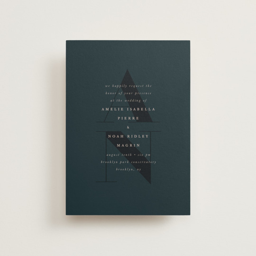 "Centro" - Wedding Invitations in Midnight by Up Up Creative - Front