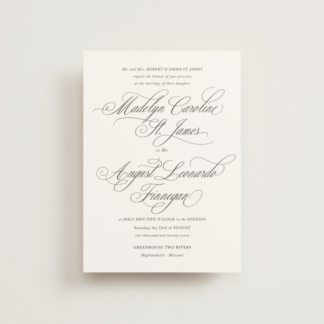 "When I Fall In Love" - Wedding Invitations in Snow Bright by Design Lotus - Front