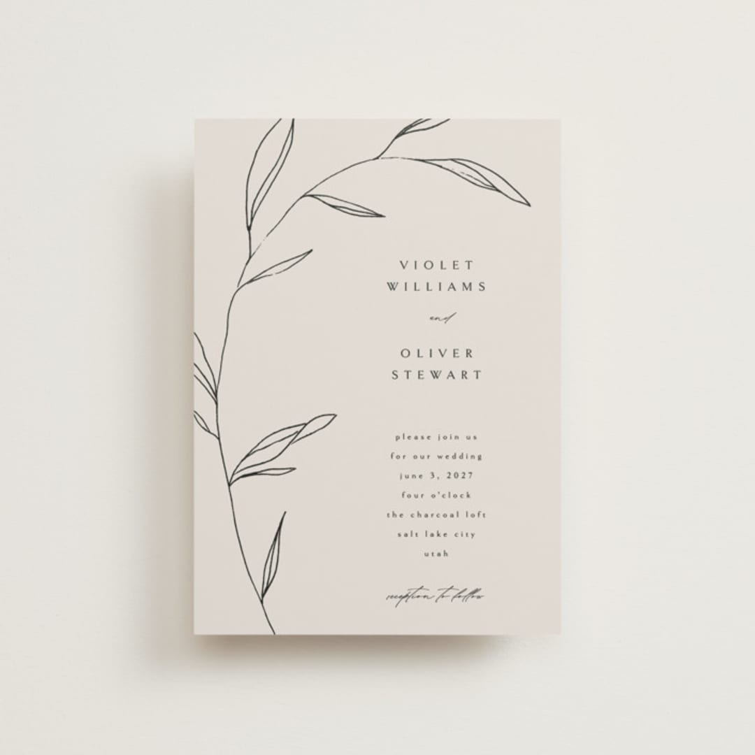 "Waldorf" - Wedding Invitations in Taupe by Kelly Schmidt - Front