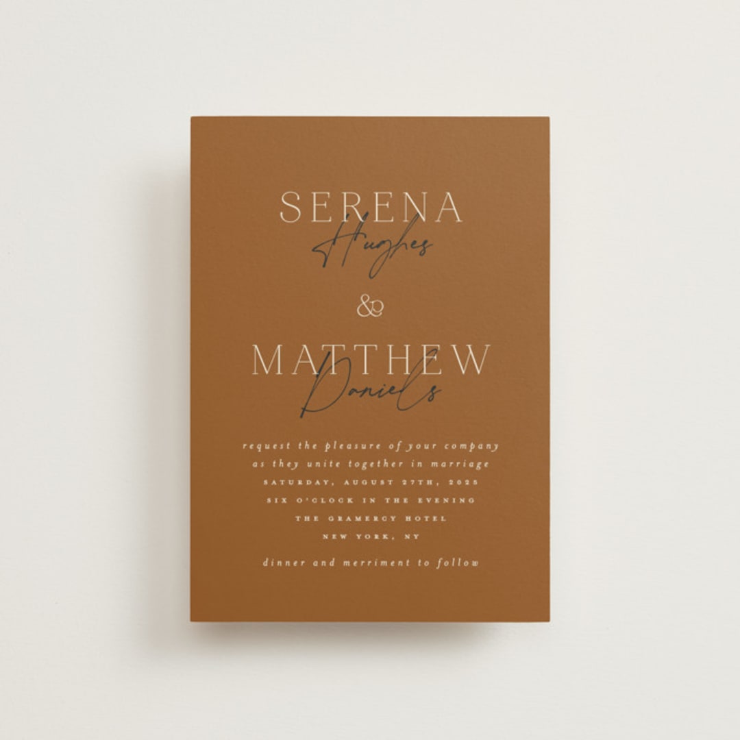 "Modern Traditionalist" - Wedding Invitations in Butterscotch by Morgan Kendall - Front