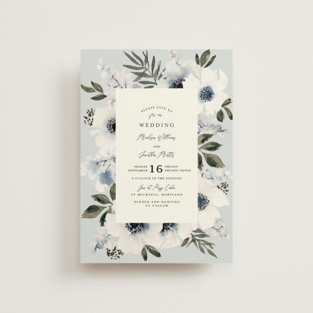 "Nantucket Romance" - Wedding Invitations in Marine by Chris Griffith - Front