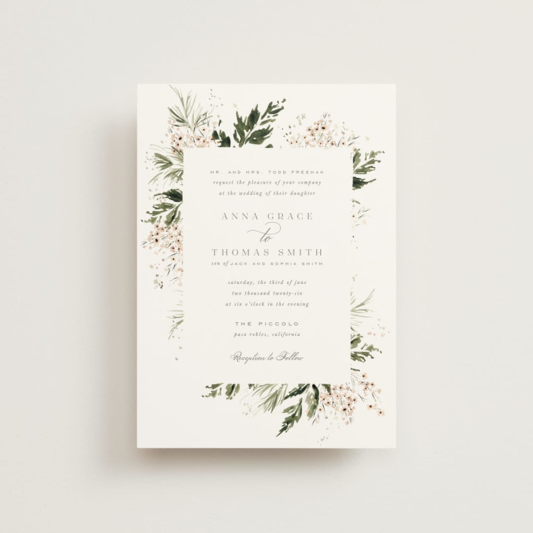 "Grace" - Wedding Invitations in Porcelain by Leah Bisch - Front