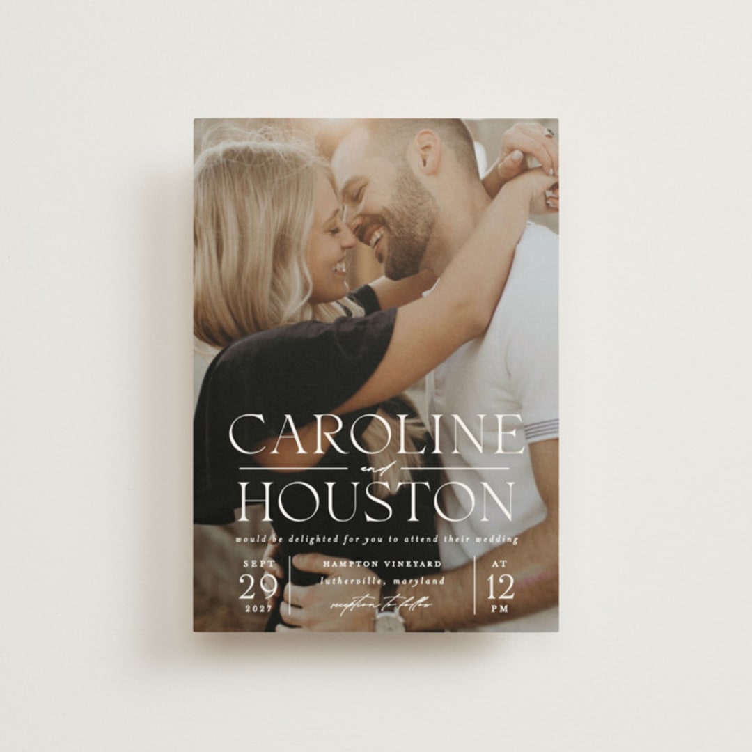 "Getaway" - Wedding Invitations in Snow by Erin L. Wilson - Front