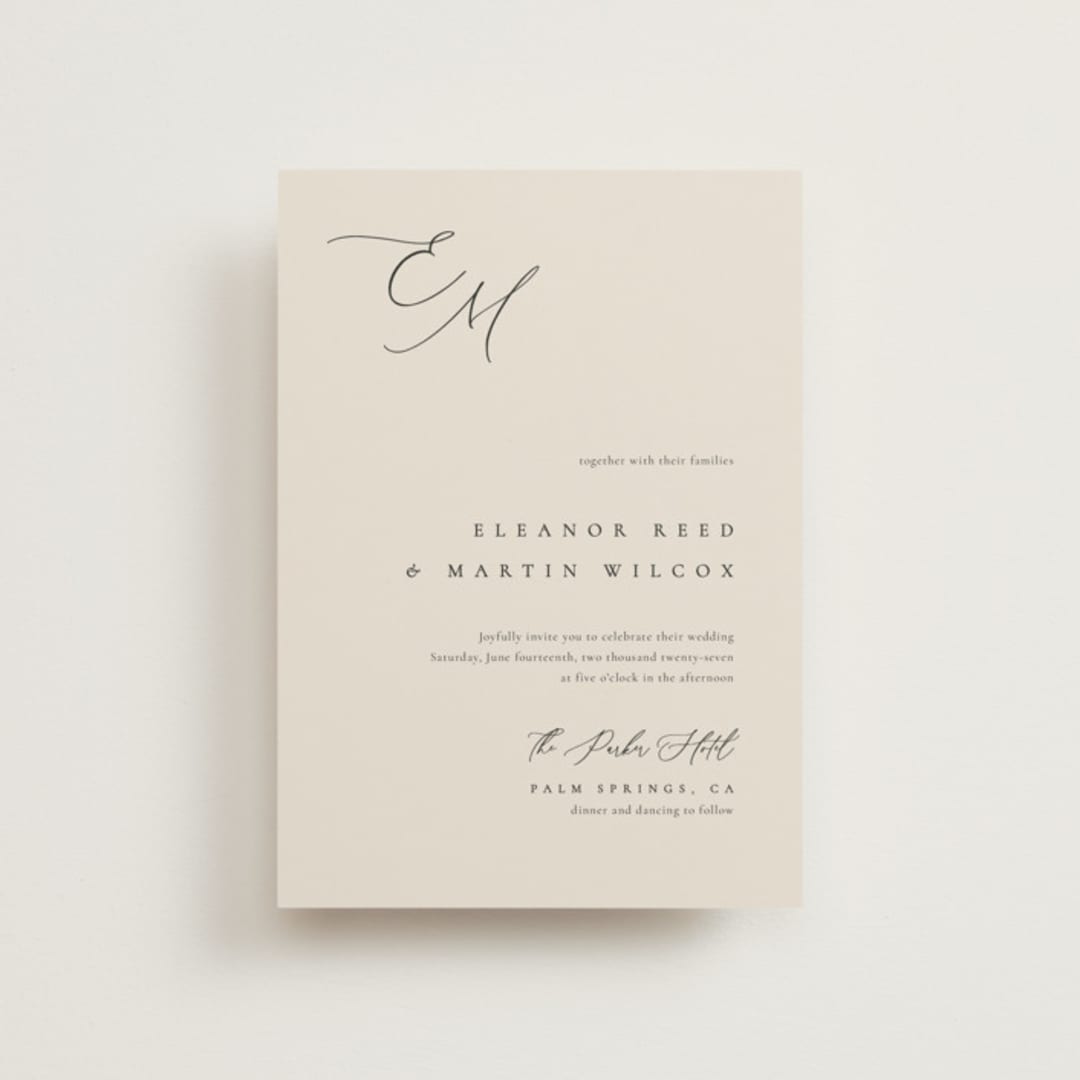"Corner" - Wedding Invitations in Linen by Kelly Schmidt - Front