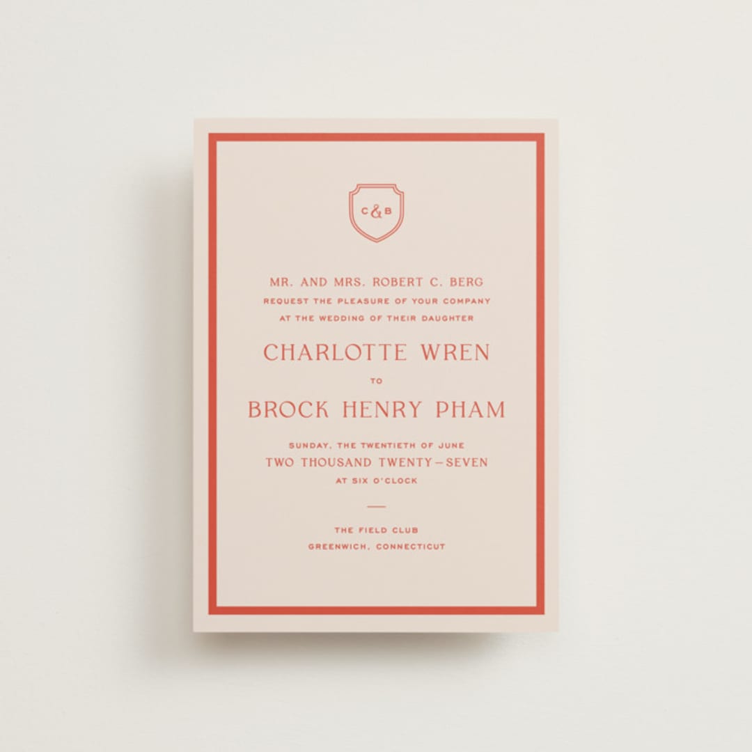 "Racquet" - Wedding Invitations in Verona Sunset by Megan Davis - Front