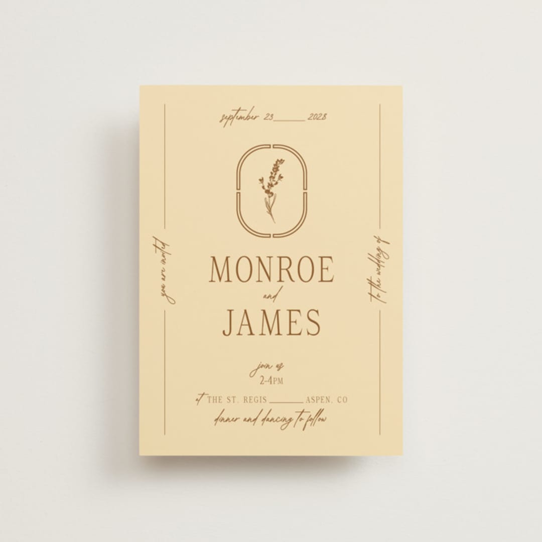 "Classic and Floral" - Wedding Invitations in Bark by Jen Ramsey - Front