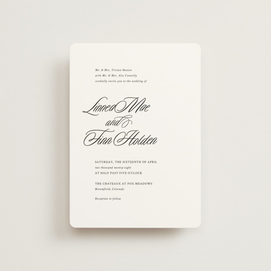 "Sophistique" - Wedding Invitations in Linen by Cindy Reynolds - Front