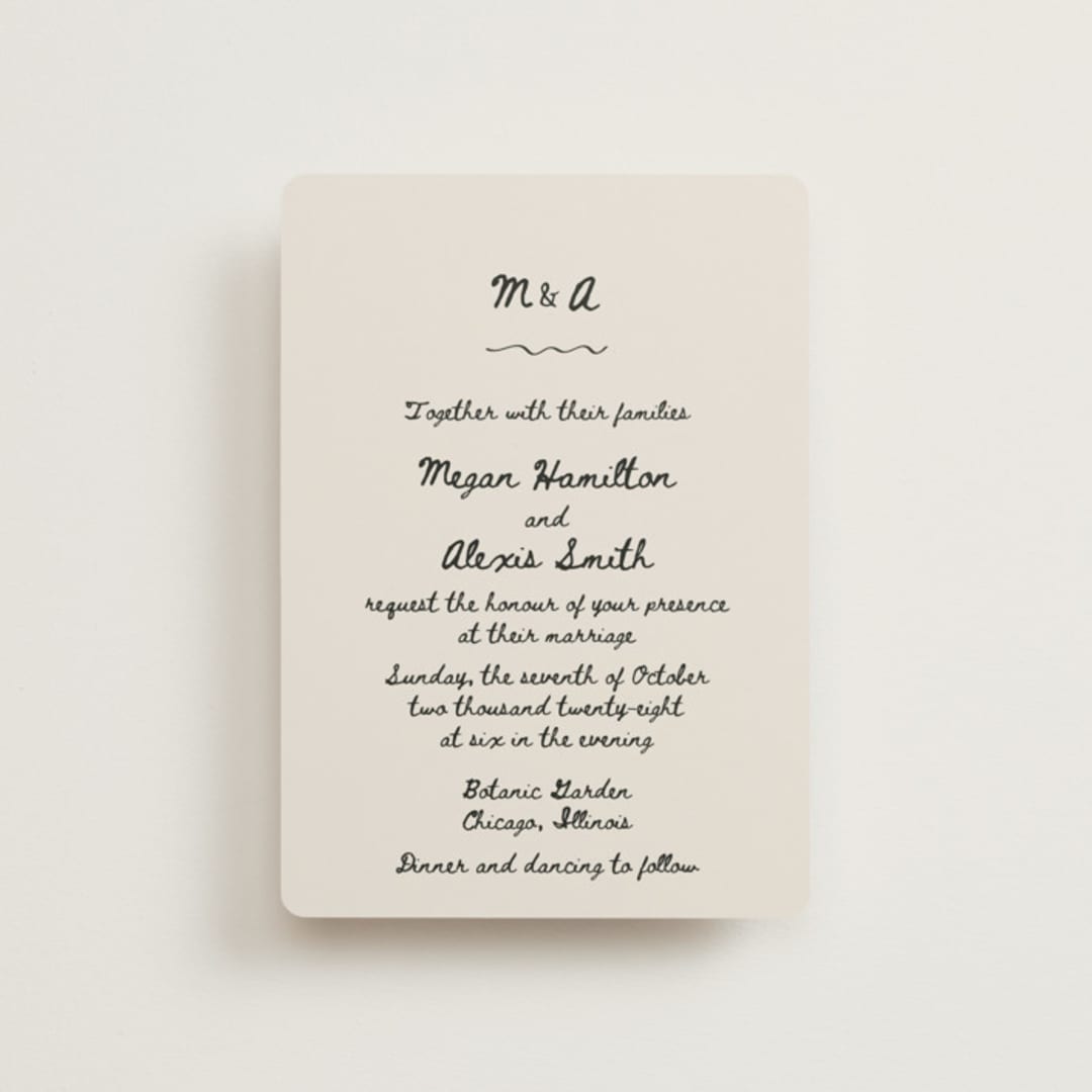 "simple monogram" - Wedding Invitations in Lace by Cass Loh - Front