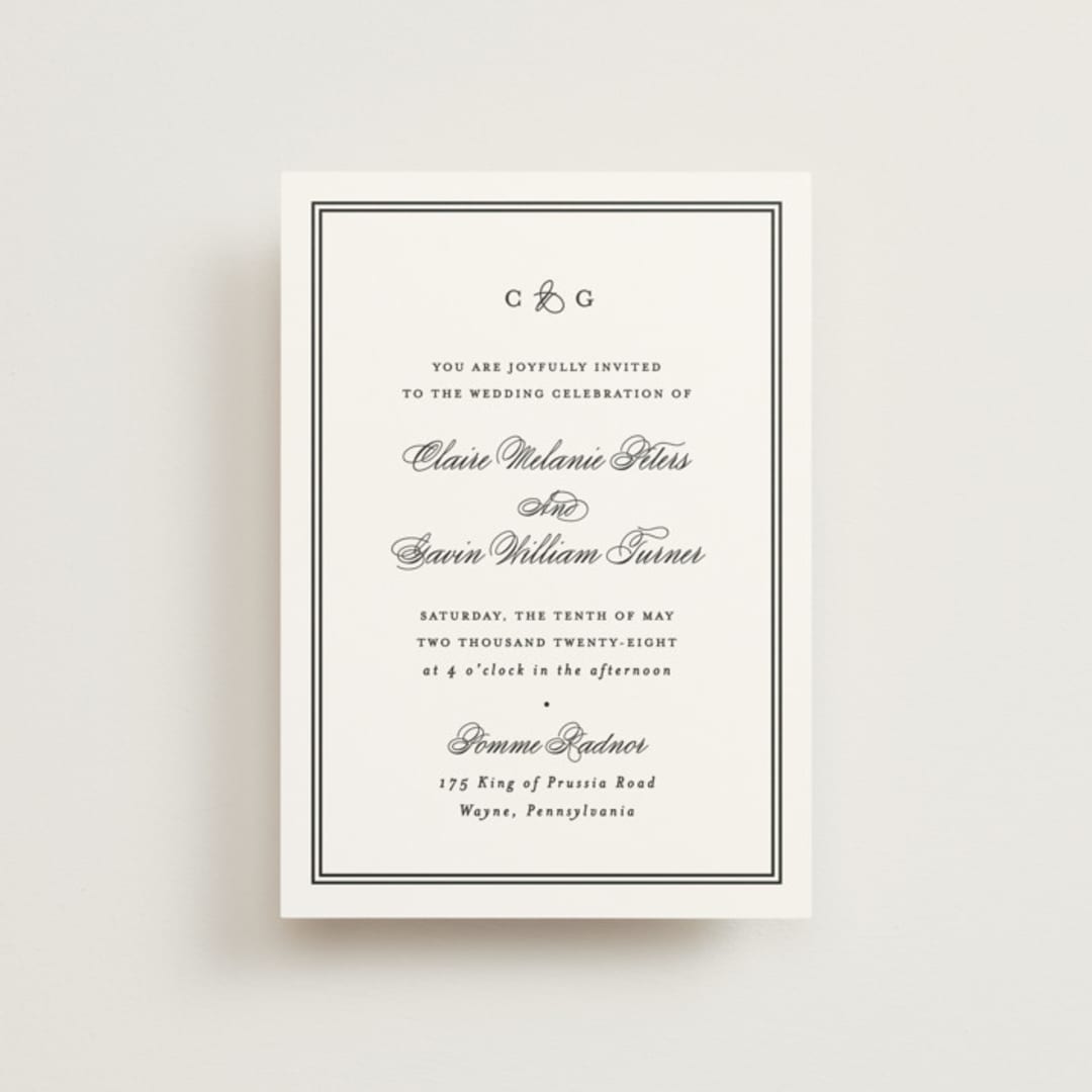 "Timeless Together" - Wedding Invitations in Tuxedo by Carolyn MacLaren - Front