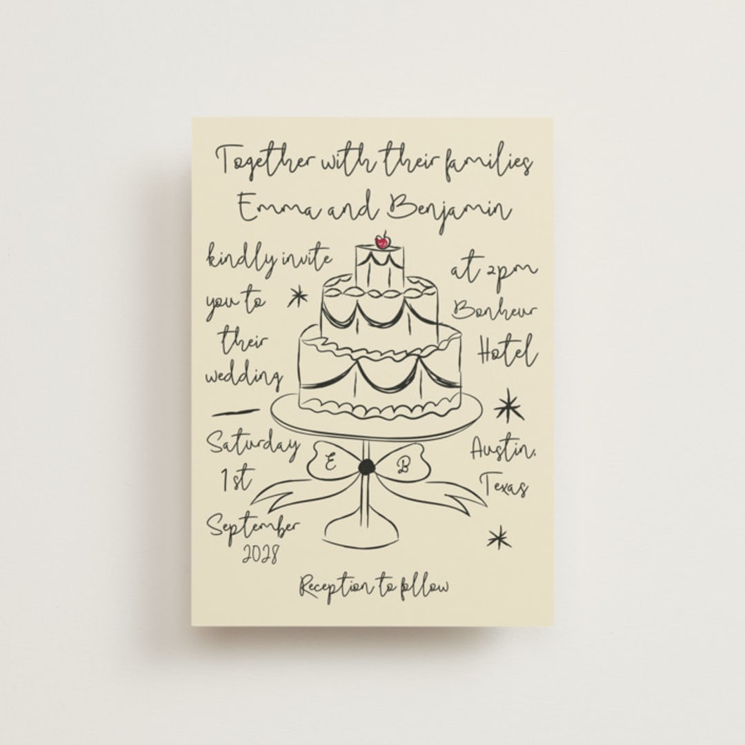 "Modern Love" - Wedding Invitations in Champagne by Helena Vitto - Front