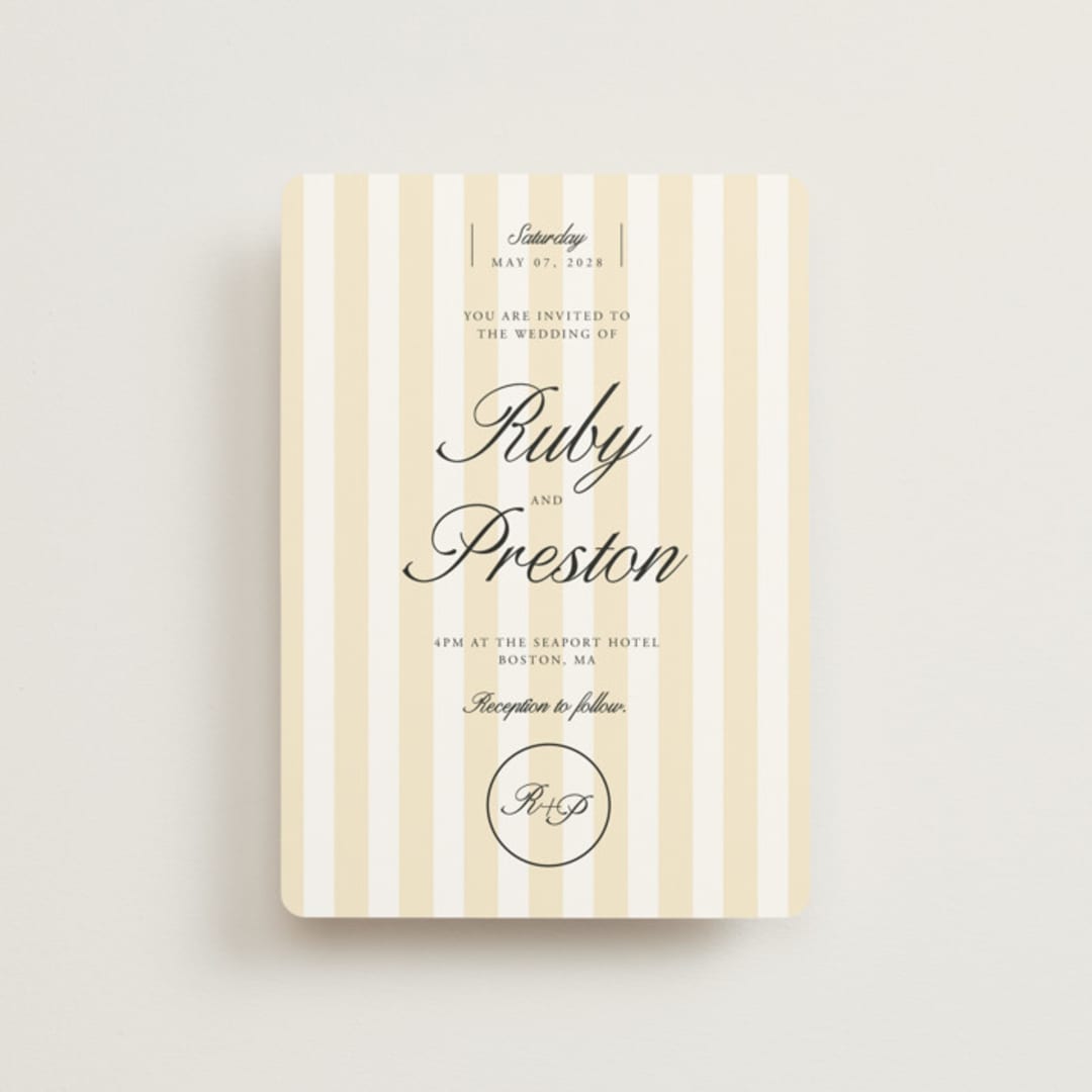 "Elegant and Formal" - Wedding Invitations in Sunshine by Jen Ramsey - Front