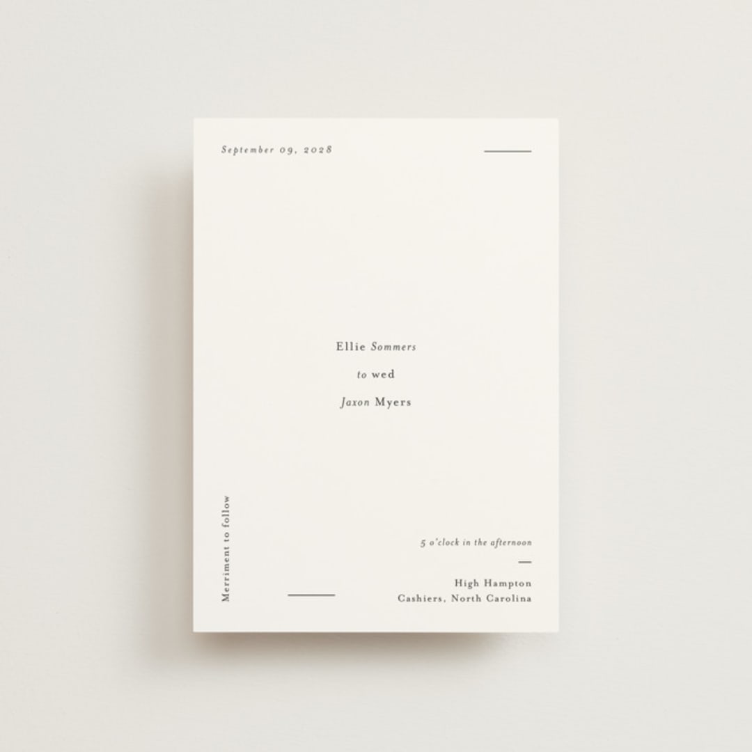 "Tuscany" - Wedding Invitations in Ink by Blustery August - Front