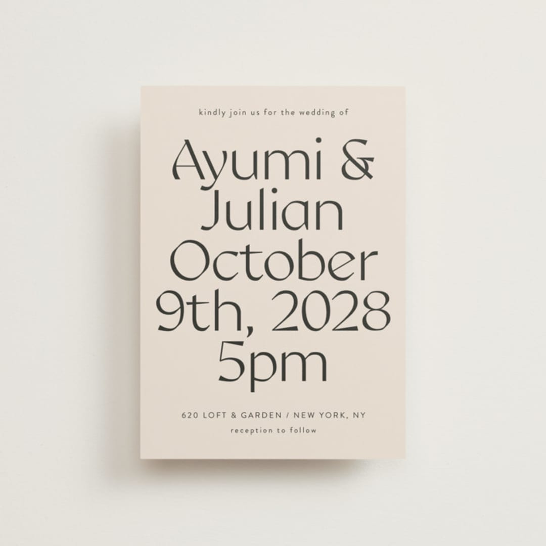 "Ayumi" - Wedding Invitations in Ivory by Melanie Kosuge - Front