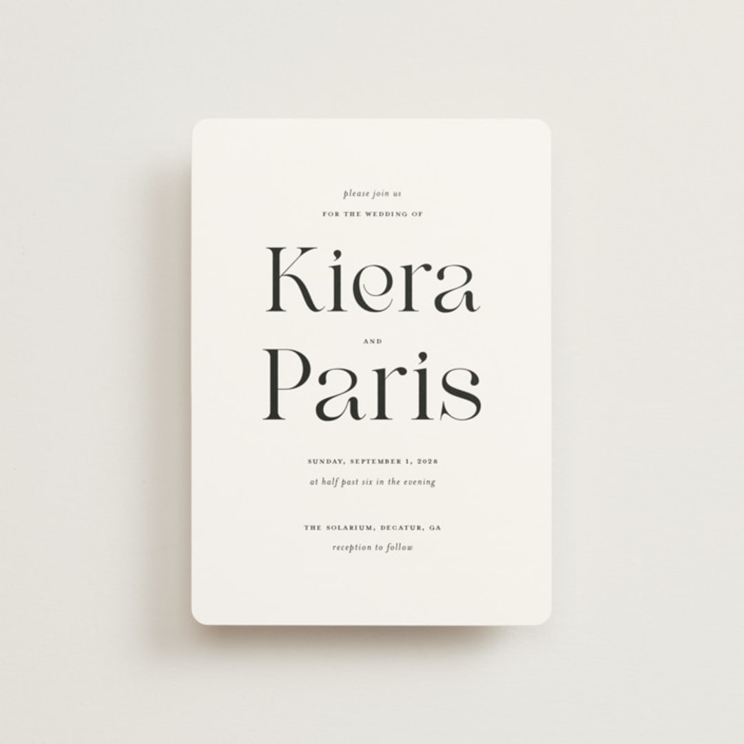 "Embellished Note" - Wedding Invitations in Tuxedo by tuldok - Front