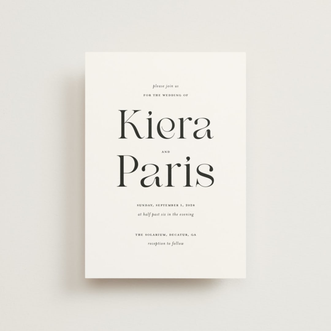 "Embellished Note" - Wedding Invitations in Tuxedo by tuldok - Front