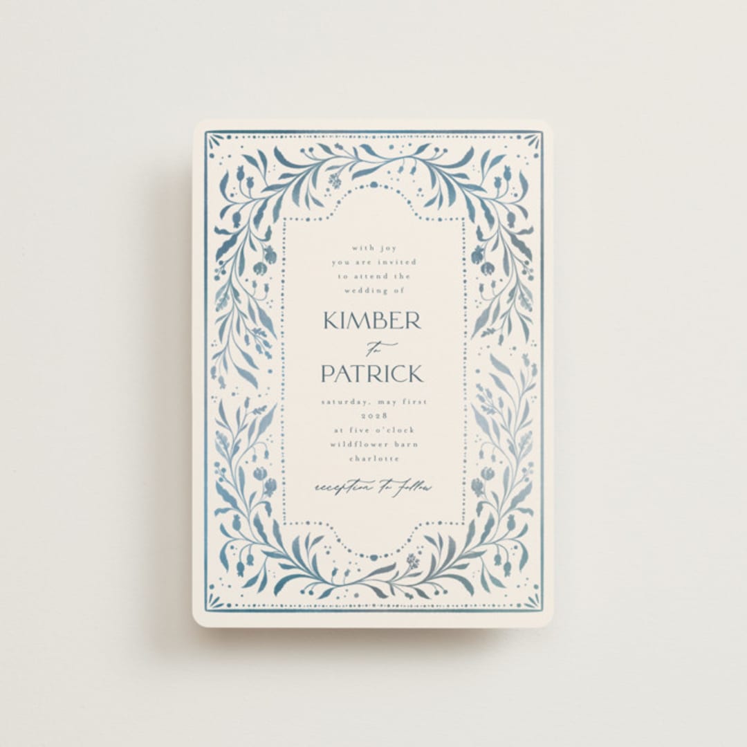 "Porcelain" - Wedding Invitations in Delft Blue by Ashley DeMeyere - Front