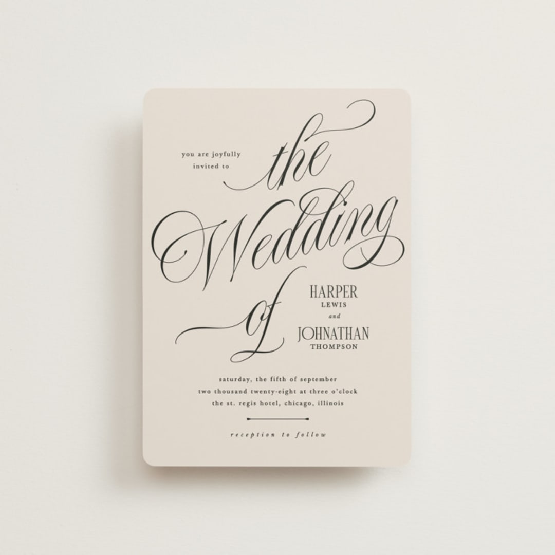 "Mirin" - Wedding Invitations in Linen by Kate Ahn - Front