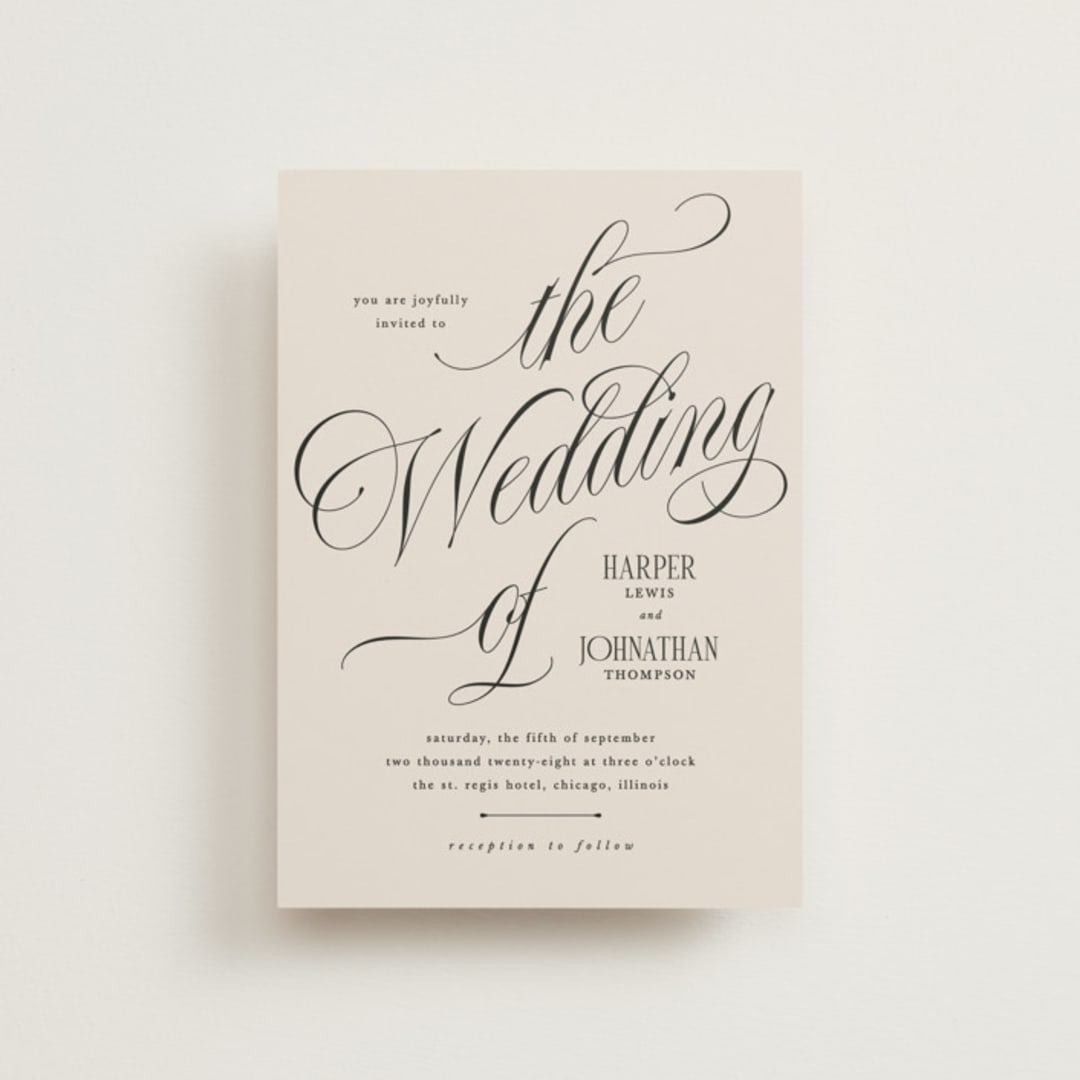 "Mirin" - Wedding Invitations in Linen by Kate Ahn - Front