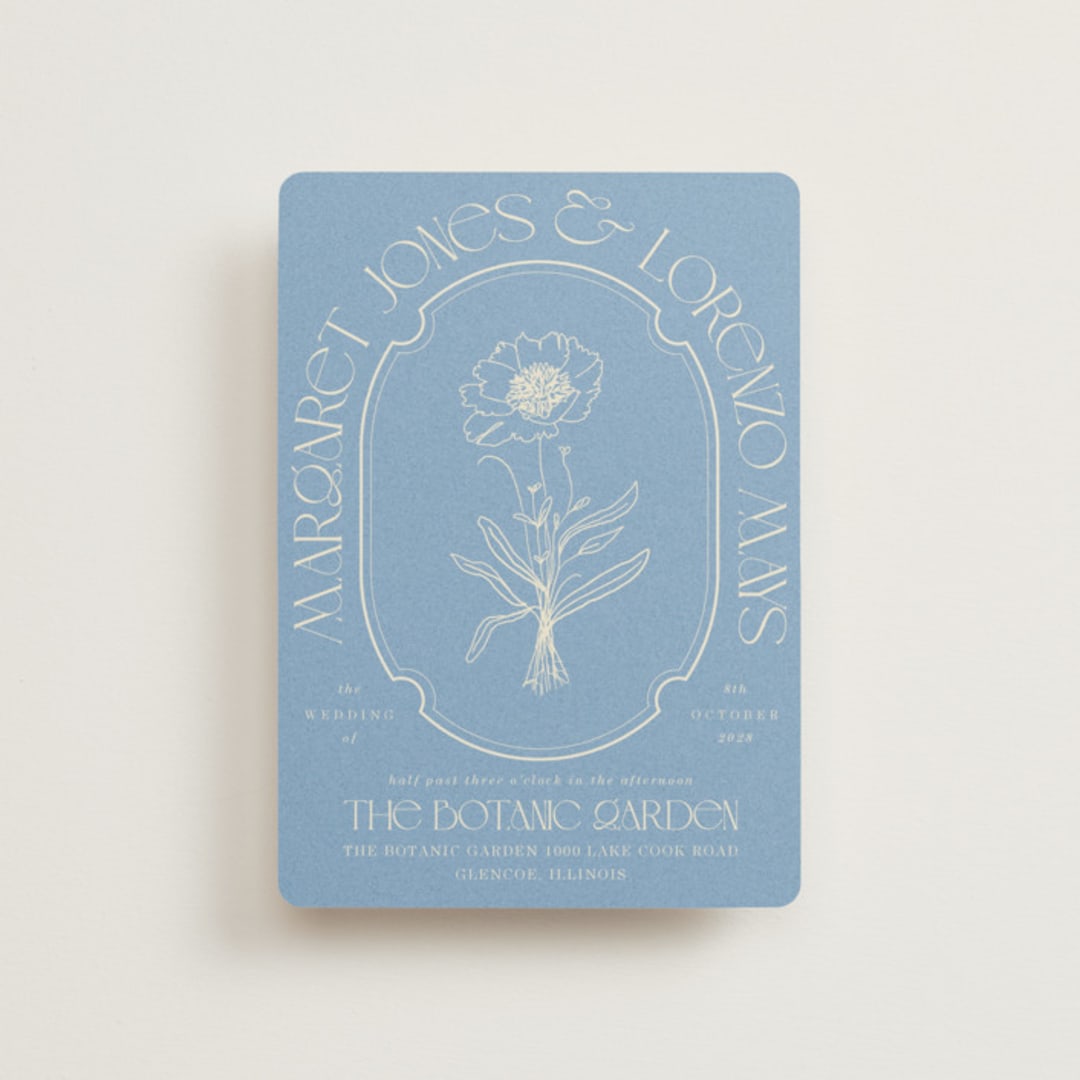 "Flora Arch" - Wedding Invitations in Cerulean by Baumbirdy - Front