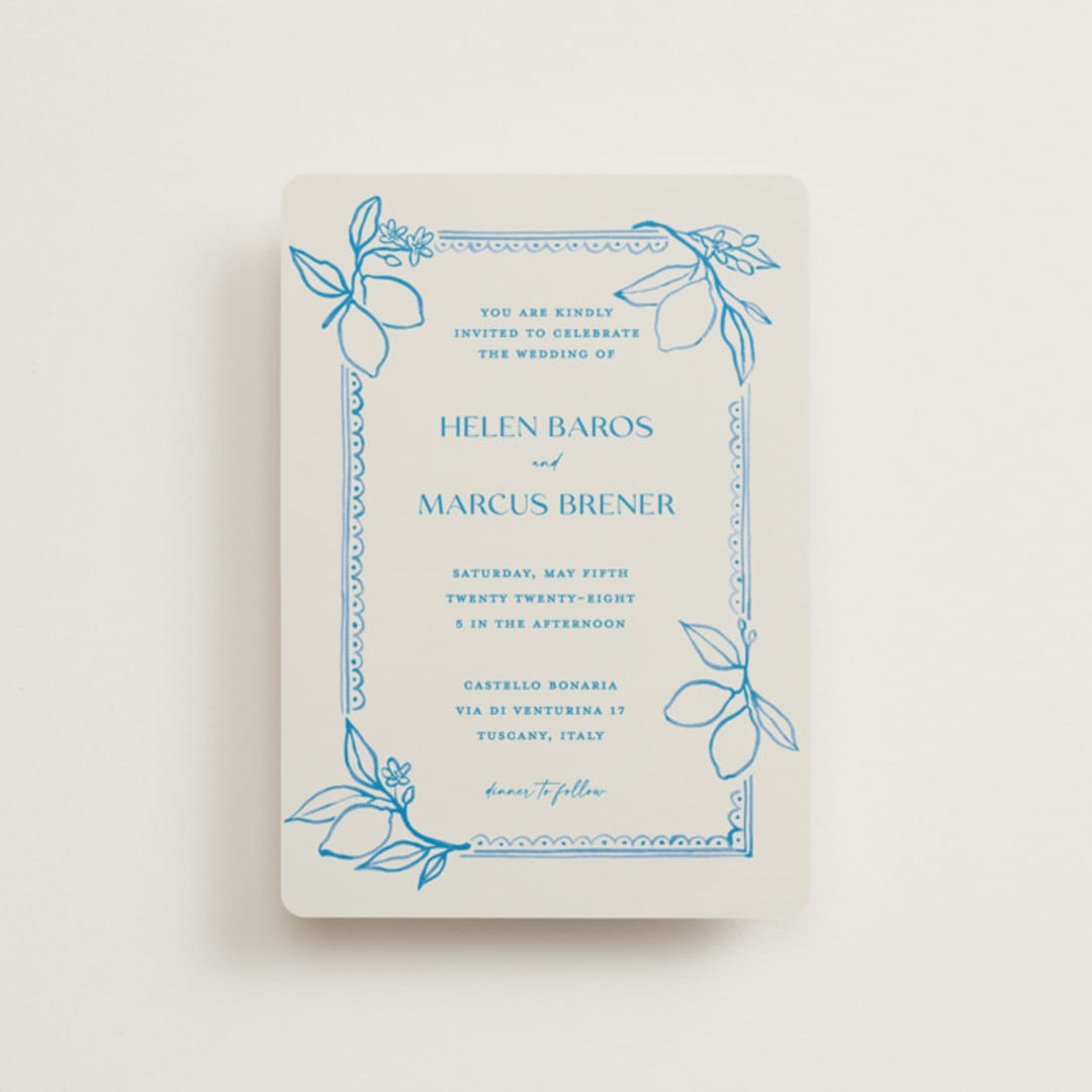 "Mediterraneo" - Wedding Invitations in Ocean by Pati Cascino - Front