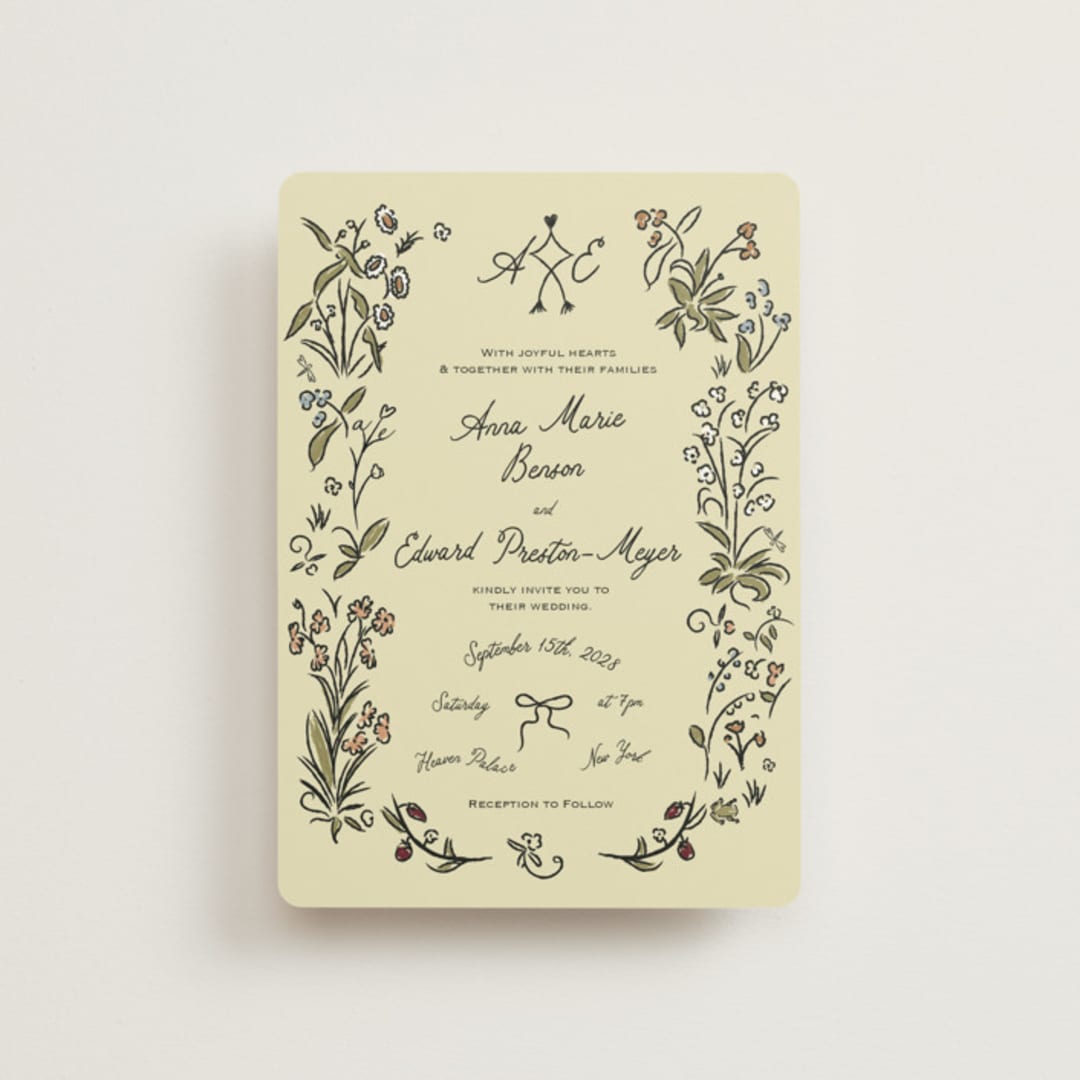 "Love Rests in a Garden" - Wedding Invitations in Oat by Helena Vitto - Front