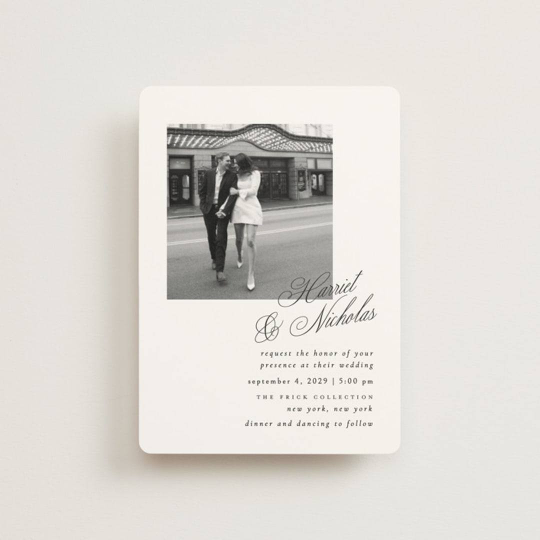 "Written with love" - Wedding Invitations in Noir Slate by Ana de Sousa - Front